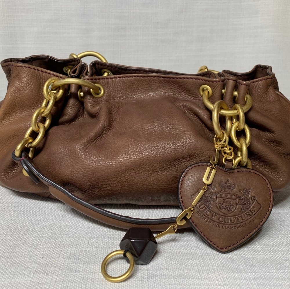 Juicy Couture Brown Leather Cloud Pouch Bag
